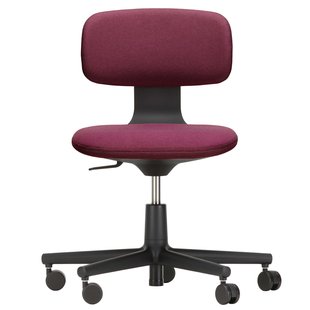 Vitra Rookie Bureaustoel Low Dark Red/Ice Blue Zwart Onderstel
