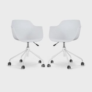 Nolon Nout-Puk Bureaustoelen Set van 2 - Wit - Wit Onderstel