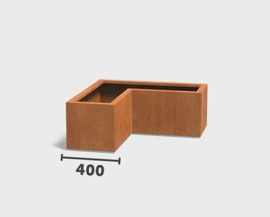 Cortenstaal plantenbak CARREZ L-vorm 100x100x40cm.