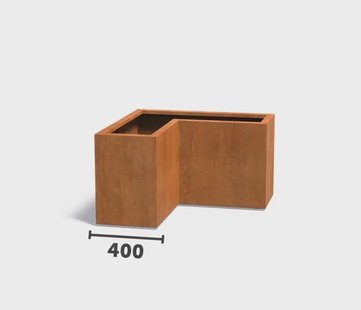 Cortenstaal plantenbak CARREZ L-vorm 100x100x60cm.