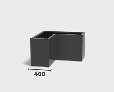 Aluminium plantenbak CARREZ L-vorm 100x100x60cm.