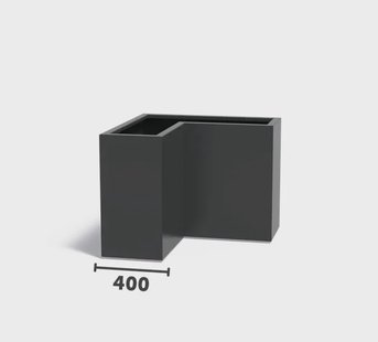 Aluminium plantenbak CARREZ L-vorm 100x100x80cm.