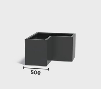 Aluminium plantenbak CARREZ L-vorm 100x100x60cm.