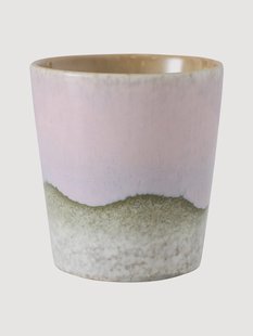 Handbeschilderde beker 70&#039;s met reactief glazuur