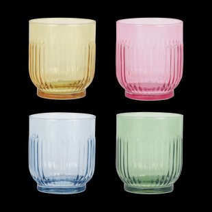 Aida Aida drinkglas 33 cl 4-delig Amber, rood, lichtblauw, groen