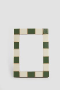 Groen fotolijstje met checker rand
