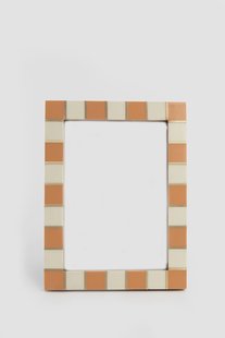 Oranje fotolijstje met checker rand