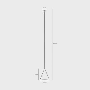 ALDEX Hanglamp vorm, rookblauw, metaal, Ø 24 cm, kegel, E27