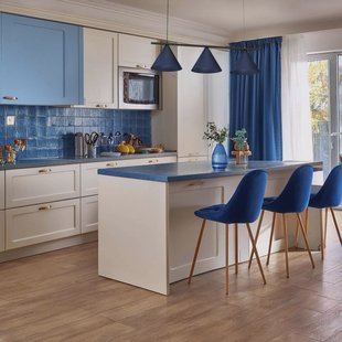 Eko-Light Kapitale hanglamp, blauw, 3-lamps, Ø 32 cm, GX53