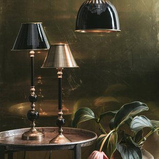 PR Home Abbey Classic tafellamp, antiek messing, 49 cm, metaal