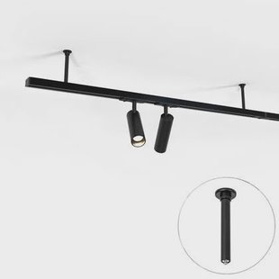 QAZQA Ophanging rail zwart 10,6cm 1-fase - Iconic Slimline