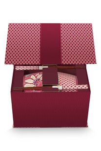 Pip Studio Giftset Bowls 15cm & Chopsticks Oriental Flower Festival Donkerroze