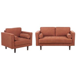 Beliani - NURMO - Woonkamer set 3-zits - Goudbruin - Polyester Beliani - NURMO - Woonkamer set 3-zits - Goudbruin - Polyester