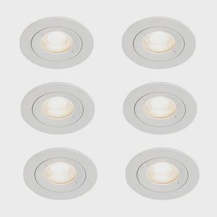 QAZQA Set van 6 inbouwspots wit rond GU10 50mm IP44 - Xena