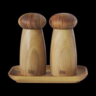 Aida Raw peper- & zoutmolen incl. dienblad Teak
