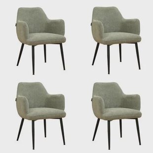 Bronx71 Scandinavische eetkamerstoel Lars groen gerecyclede stof -