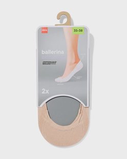 HEMA Damesfooties naadloos - 2 paar naturel (naturel)