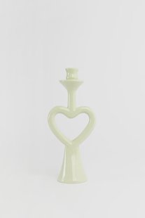 Lichtgroene kandelaar met open hart