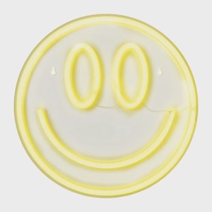 Neon LED lamp smiley - geel - ø33x2 cm