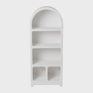 5 vakkenkast Zaha organic met boog - MDF - wit - 120.5x48x30 cm 5 vakkenkast Zaha organic met boog - MDF - wit - 120.5x48x30 cm