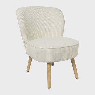 Fauteuil Didi corduroy - wit - 77x60x69 cm Fauteuil Didi corduroy - wit - 77x60x69 cm