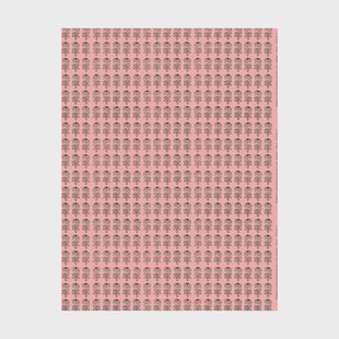 Marimekko Vihkiruusu stof Light pink-dark green