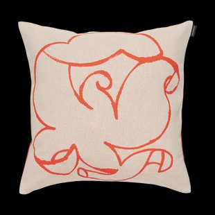 Marimekko Pistilla kussenhoes 46x46 cm Offwhite- tomato red
