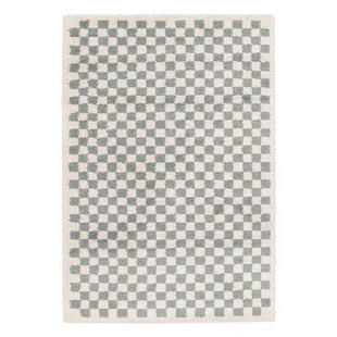 sweeek - Lichtblauw en crèmekleurig geruit interieur tapijt sweeek - Lichtblauw en crèmekleurig geruit interieur tapijt