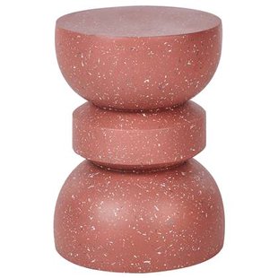 Beliani - FALIRO - Bijzettafel - Rood|Terrazzo - Lichtbeton