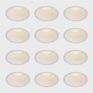 QAZQA Set van 12 inbouwspots wit GU10 70mm IP44 - Dept