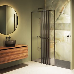 Inloopdouche Riho Define 400 Mat Gunmetal 100x200 cm Incl. Stabilisatiestang