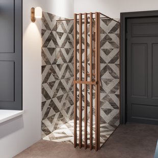 Decoscherm Riho Define Met Handdoekhouder 40x200 cm Mat Koper