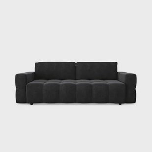 4-zits slaapbank met commode walnoot fluweel donker antraciet