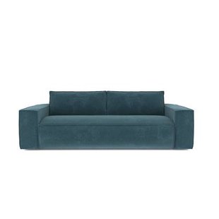 Express slaapbank dunlopillo blauw fluweel 140cm Express slaapbank dunlopillo blauw fluweel 140cm