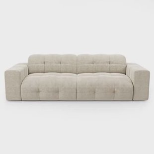 4-zits crèmekleurige fluwelen bank 230cm