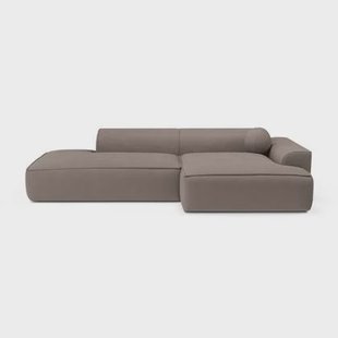 Rechthoekige sofa in taupe geweven stof 300cm