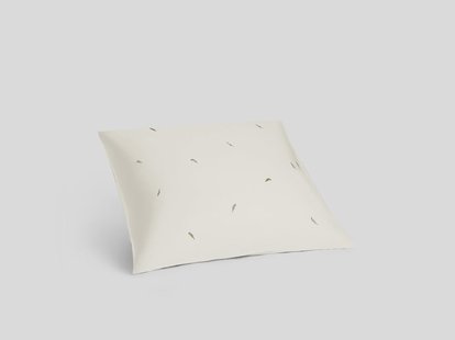 Yumeko Kussensloop katoen satijn multicolour feather 60x70 100% biologisch en fairtrade katoen, satijn geweven