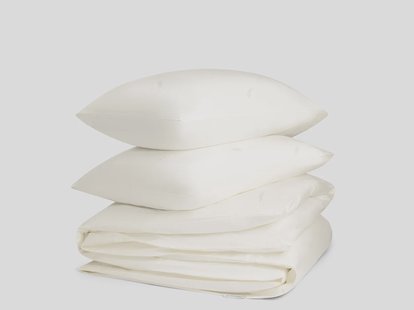 Yumeko Dekbedovertrek katoen satijn warm white feather 200x220+2/60x70 100% biologisch en fairtrade katoen, satijn geweven