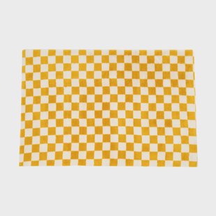 Vloerkleed checks - geel/wit - 120x180 cm