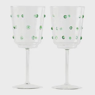 POLSPOTTEN Nob Wijnglazen 2 st. - Olijfgroen