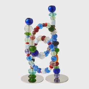 POLSPOTTEN Beads Kandelaar H 38 cm - Multicolor