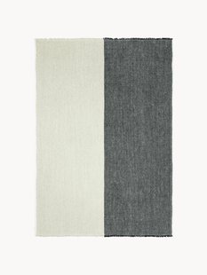 Handgeweven linnen plaid Pila met franjes