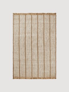 Handgeweven juten vloerkleed Athens met franjes