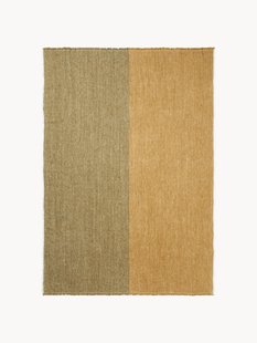 Handgeweven linnen plaid Pila met franjes