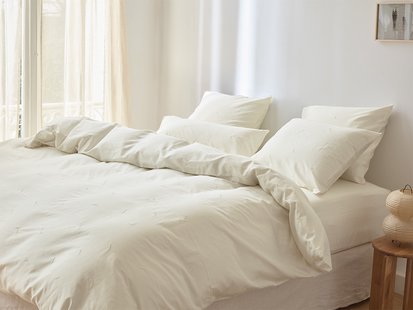 Yumeko Dekbedovertrek katoen satijn warm white feather 100% biologisch en fairtrade katoen, satijn geweven
