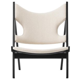 Audo Copenhagen Knitting Fauteuil Zwart Eiken Barnum Boucl&eacute;