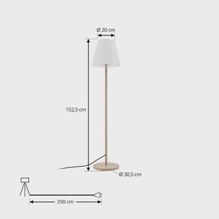 Lucande terraslamp Jaimy, beige, metaal, 150 cm, E27