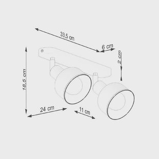 SOLLUX LIGHTING Plafondlamp Elba, 34 cm, 2-lamps, wit, metaal, E27