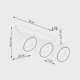 SOLLUX LIGHTING Plafondlamp Elba, 40 cm, 3-lamps, wit, metaal, E27