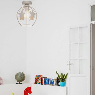 HELAM Sterren plafondlamp, zandkleurig, metaal, Ø 21 cm